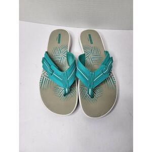 Clarks Women's Breeze Sea Flip Flop Size 11M Green